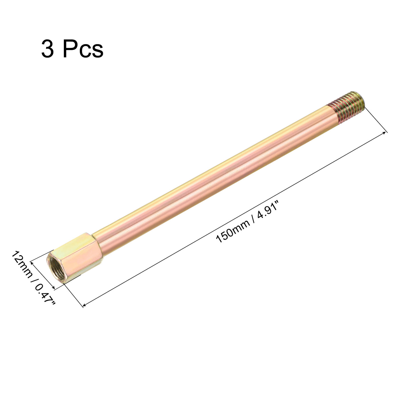 Harfington Iron Extension Hex Pipe Fitting Female to Male Thread Connector