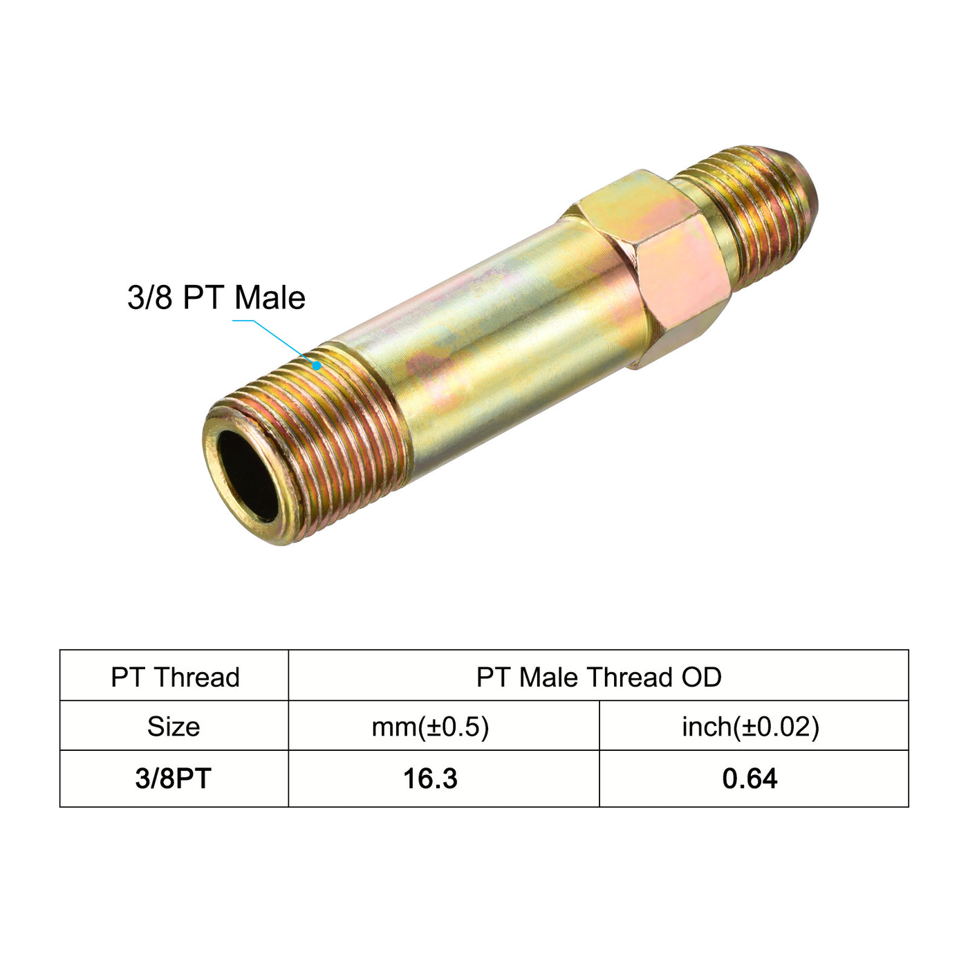 Harfington Extension Pipe Fittings Male to Male Thread Adapter Extension Connector Hex Coupling