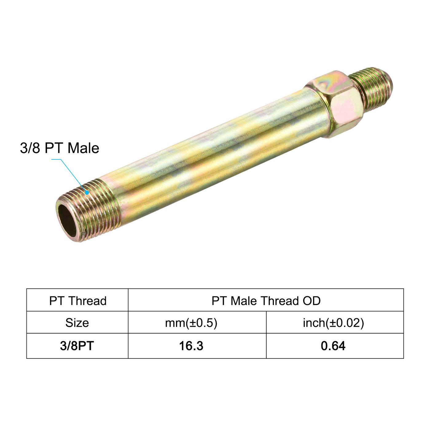 Harfington Extension Pipe Fittings Male to Male Thread Adapter Extension Connector Hex Coupling