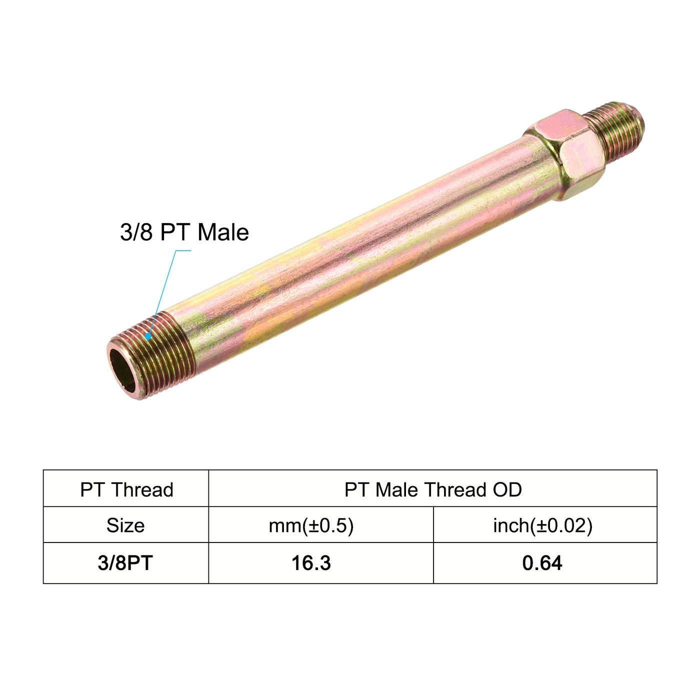 Harfington Extension Pipe Fitting Male to Male Thread Adapters Extension Connector Hex Coupling
