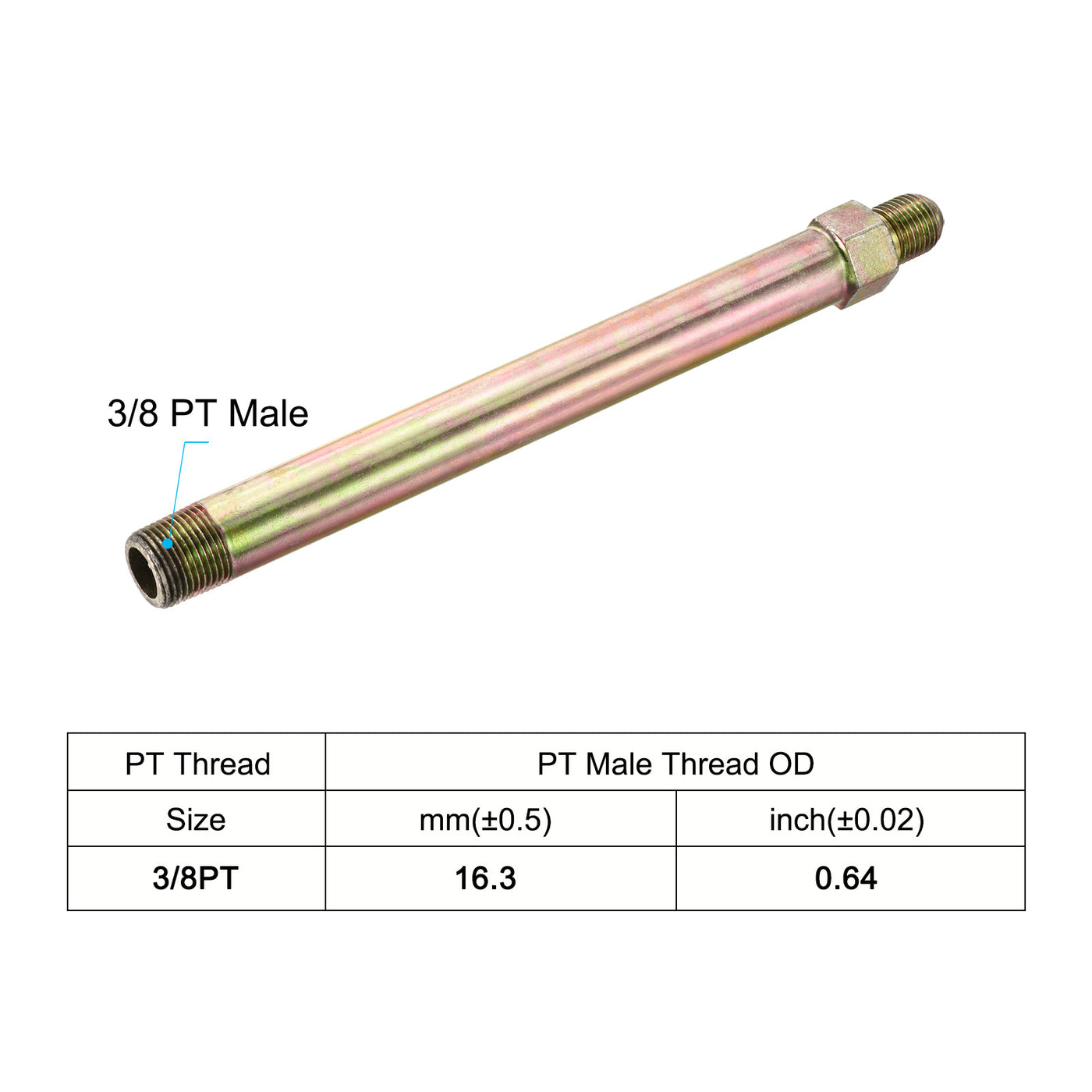 Harfington Extension Pipe Fitting Male to Male Thread Adapters Extension Connector Hex Coupling