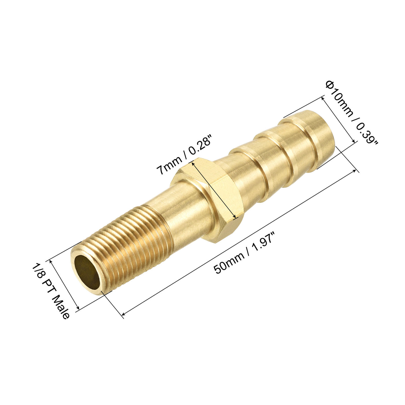 Harfington Brass Hose Barb Fitting Male Thread Pipe Connector