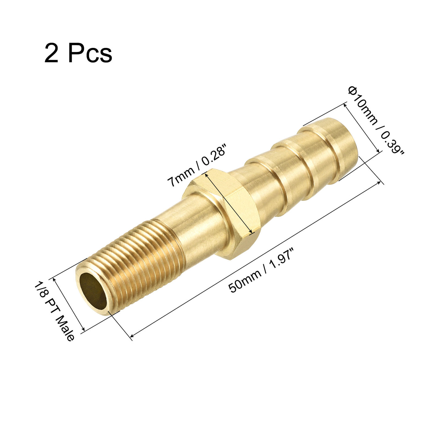 Harfington Brass Hose Barb Fitting Male Thread Pipe Connectors
