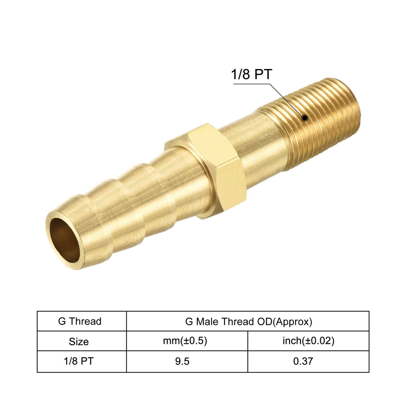 Harfington Brass Hose Barb Fitting Male Thread Pipe Connectors