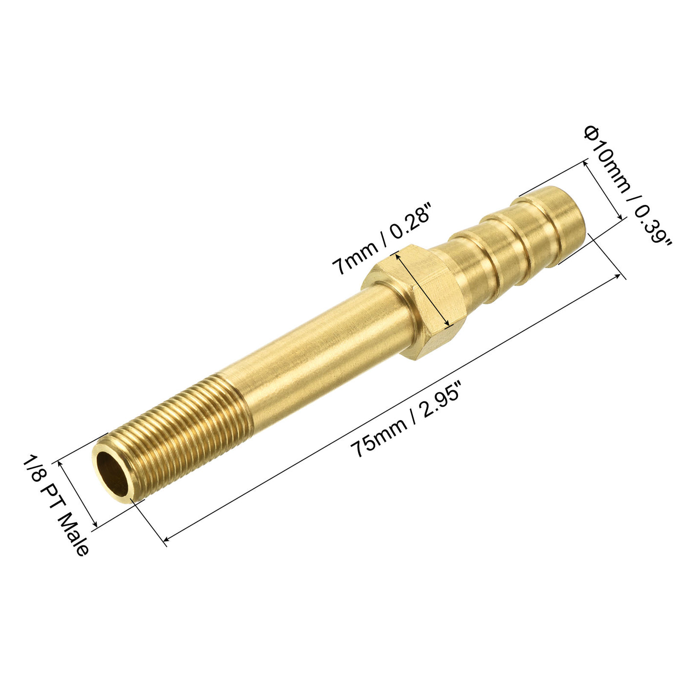 Harfington Brass Hose Barb Fitting Male Thread Pipe Connector
