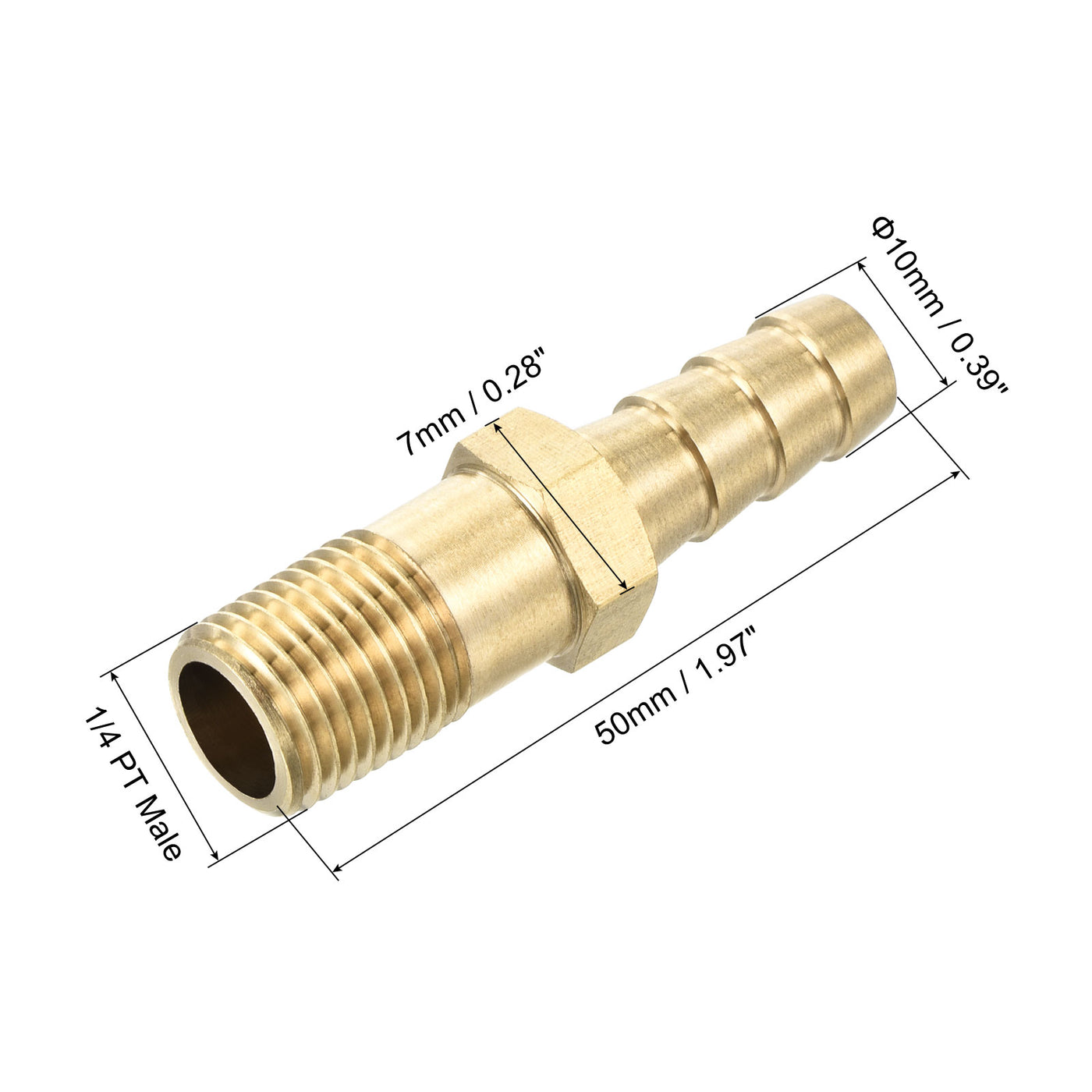 Harfington Brass Hose Barbs Fitting Male Thread Pipe Connectors