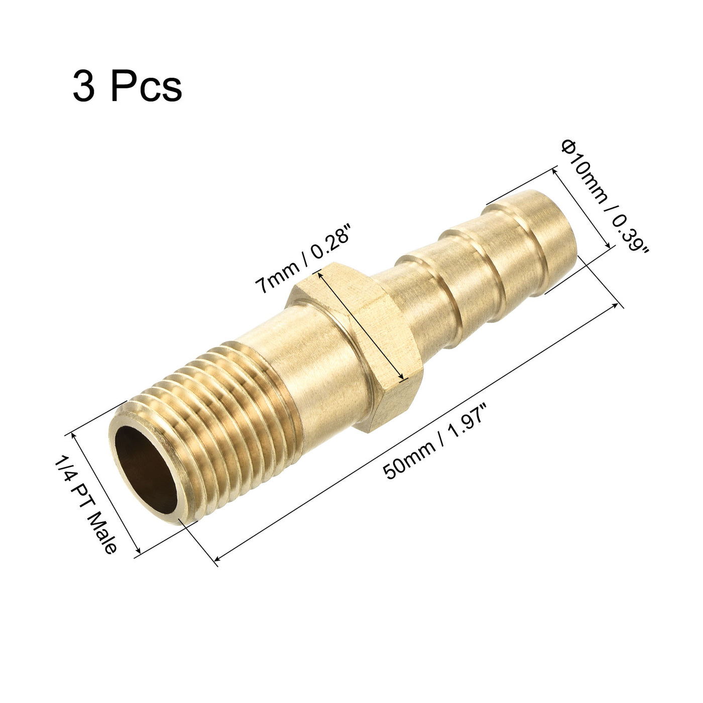 Harfington Brass Hose Barbs Fitting Male Thread Pipes Connector