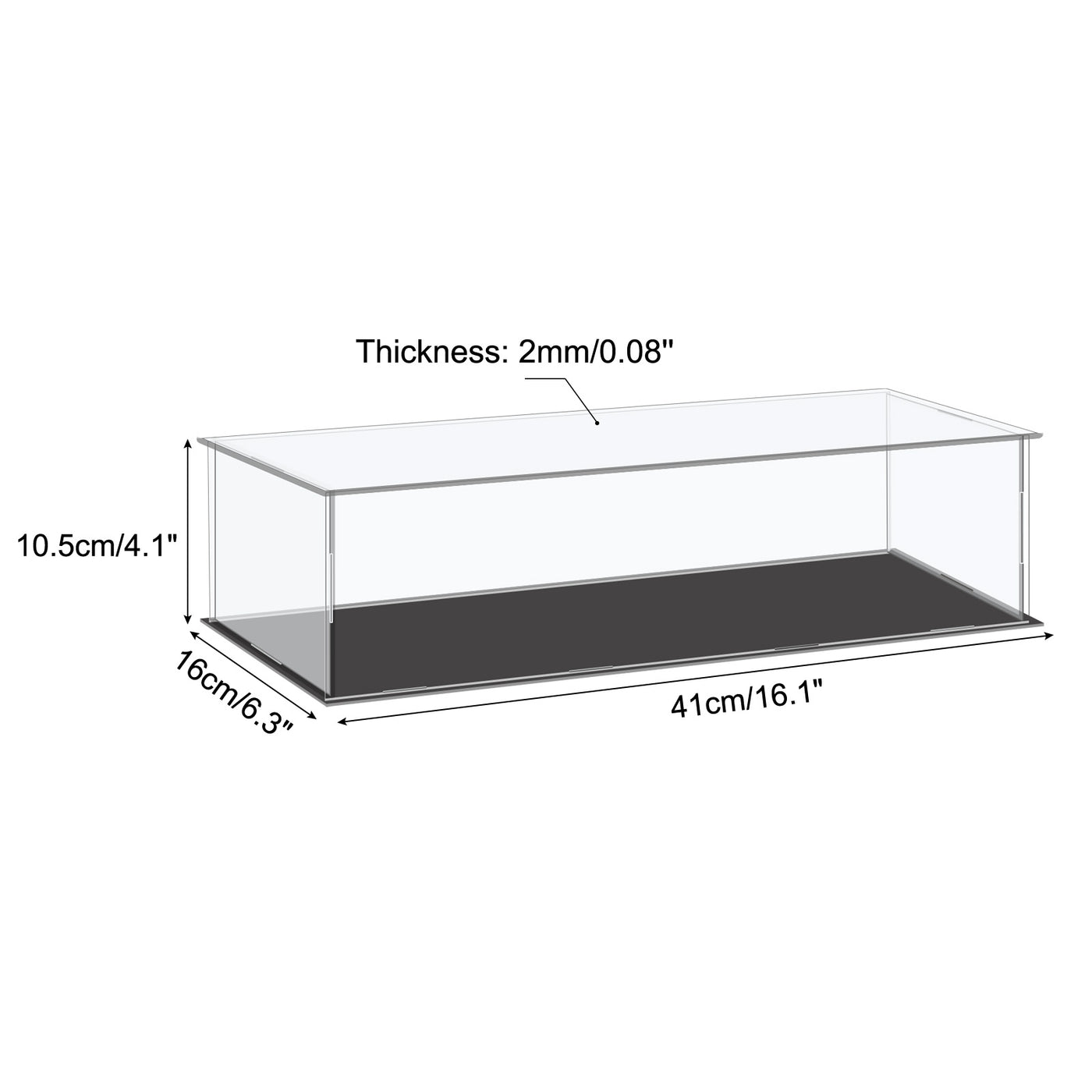 Harfington Acrylic Display Case Plastic Box Cube Storage Box Clear Small Assemble Dustproof Showcase 41x16x10.5cm for Collectibles Items