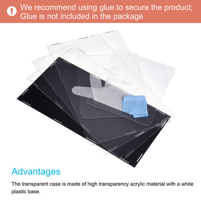 Harfington Acrylic Display Case Plastic Box Cube Storage Box Clear Small Assemble Dustproof Showcase 41x16x10.5cm for Collectibles Items