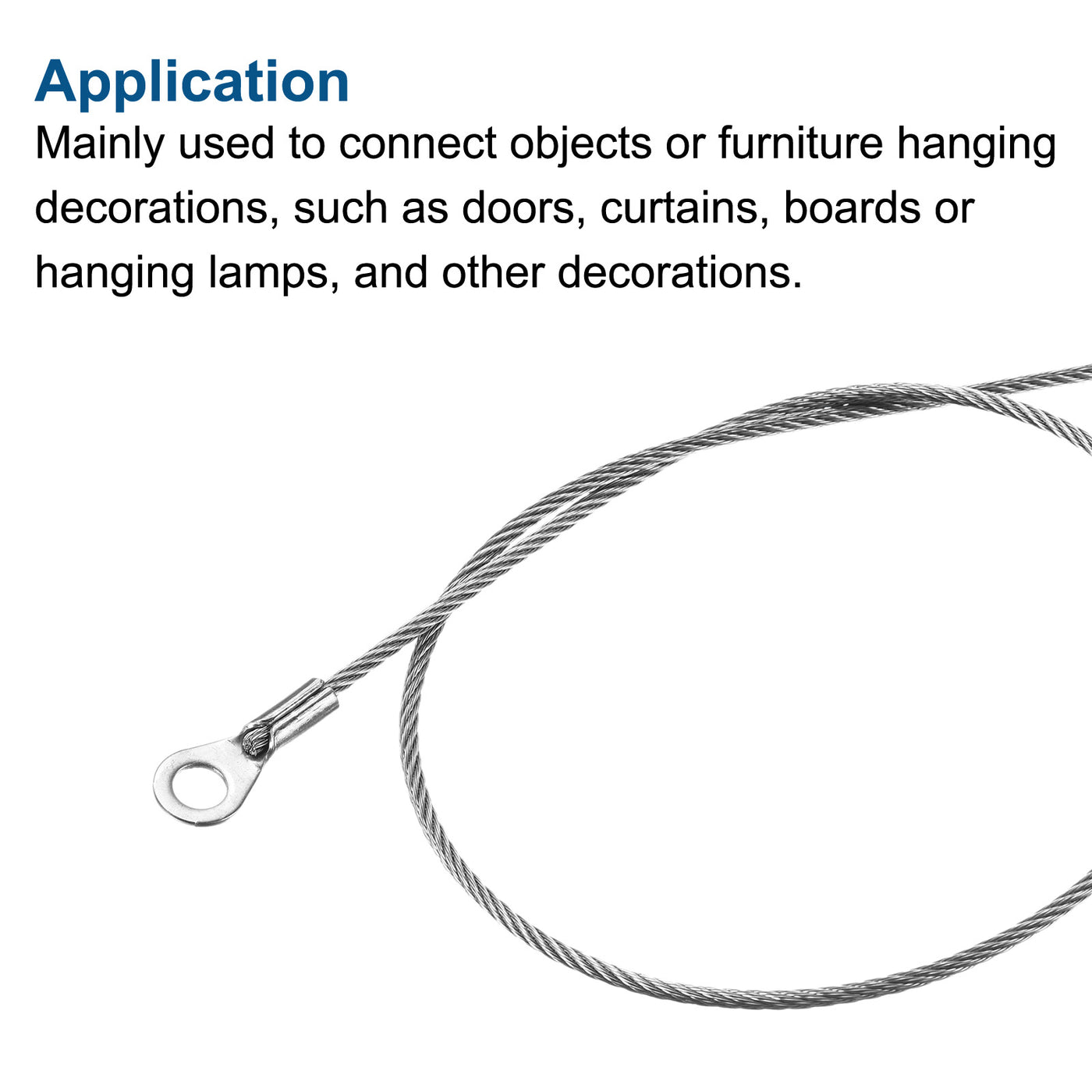 Harfington Stainless Steel Lanyards Cable Eyelets Ended Security Wire Ropes
