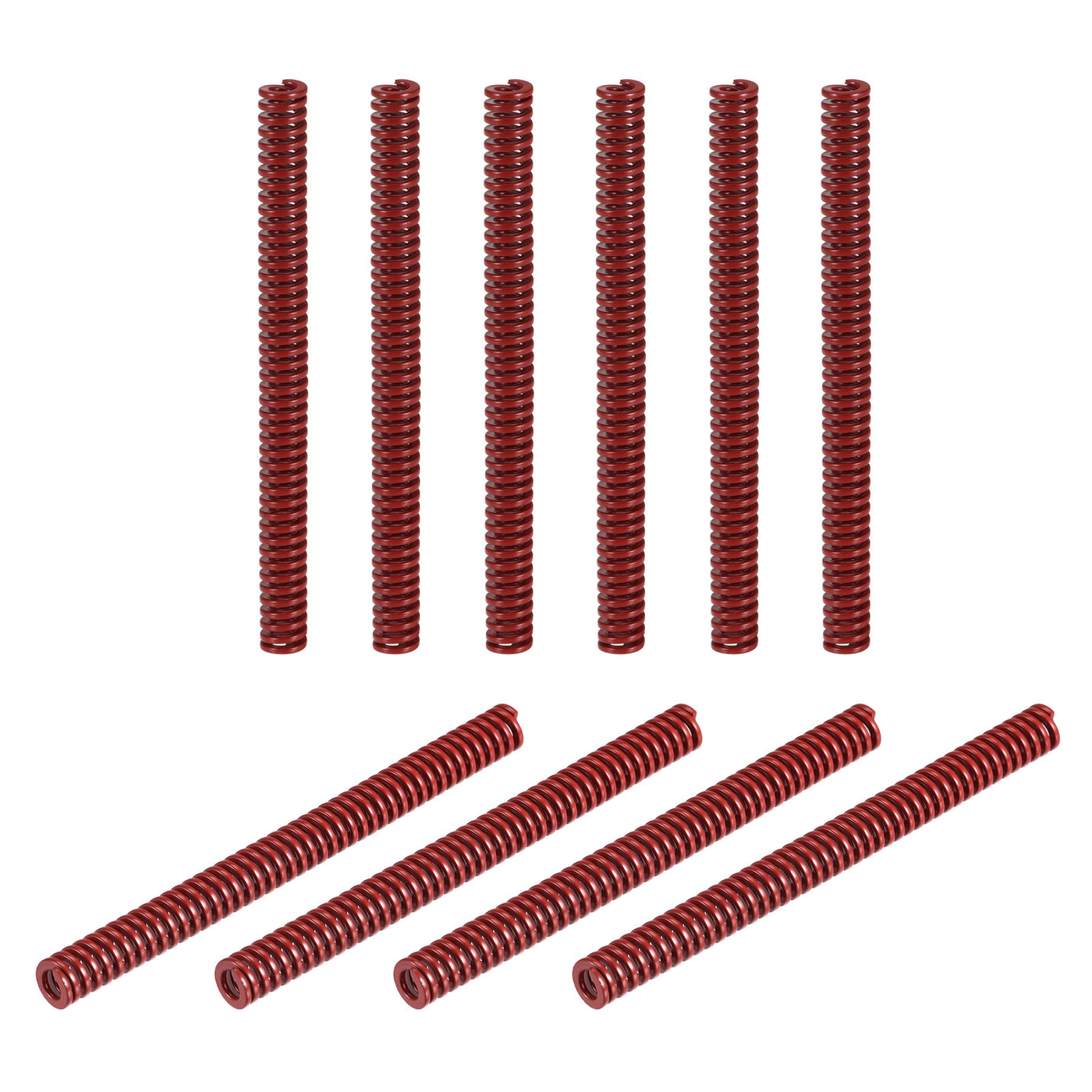 uxcell Uxcell Die Spring, 10pcs 8mm OD 100mm Long Stamping Medium Load Compression, Red
