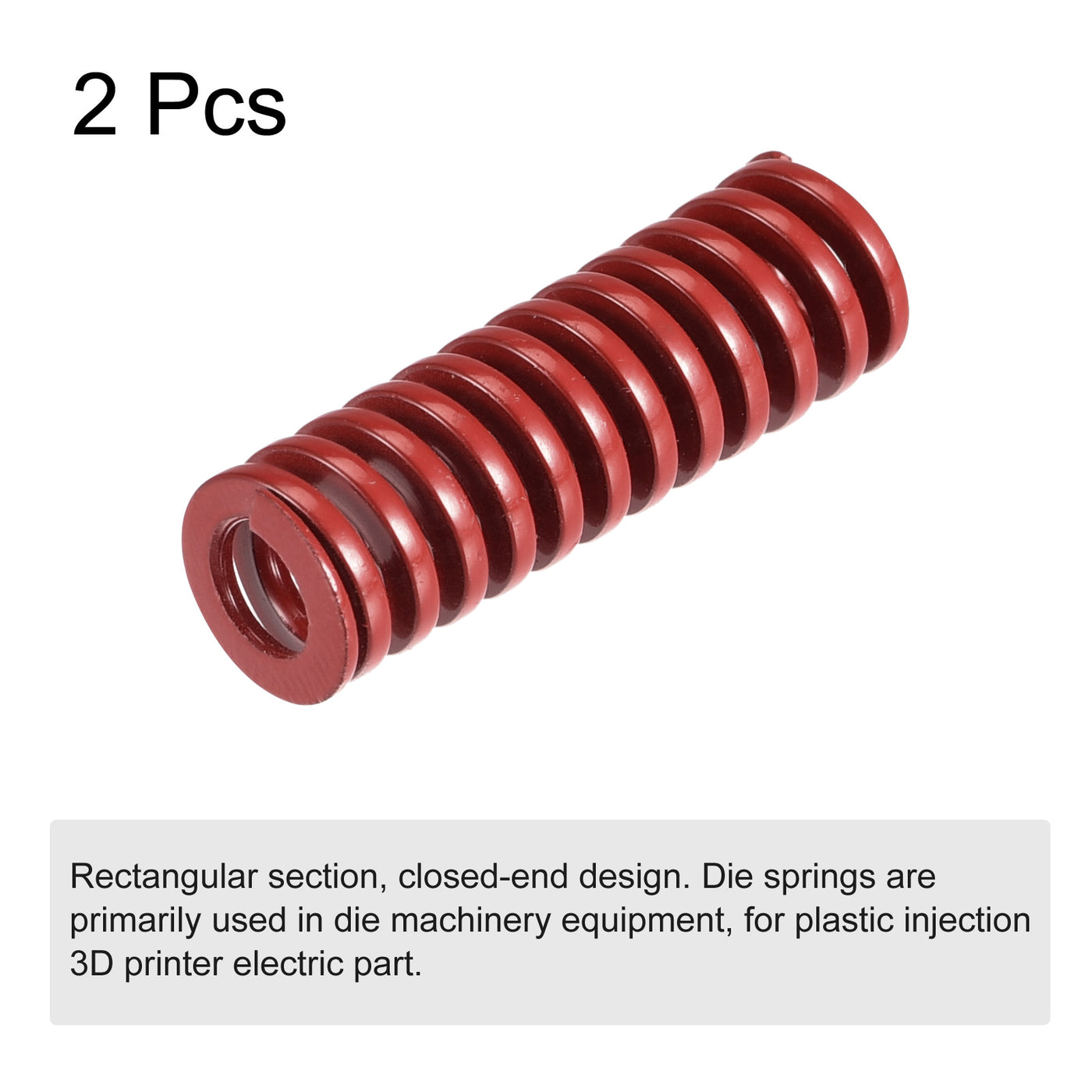 uxcell Uxcell Die Spring, 2pcs 10mm OD 30mm Long Stamping Medium Load Compression, Red