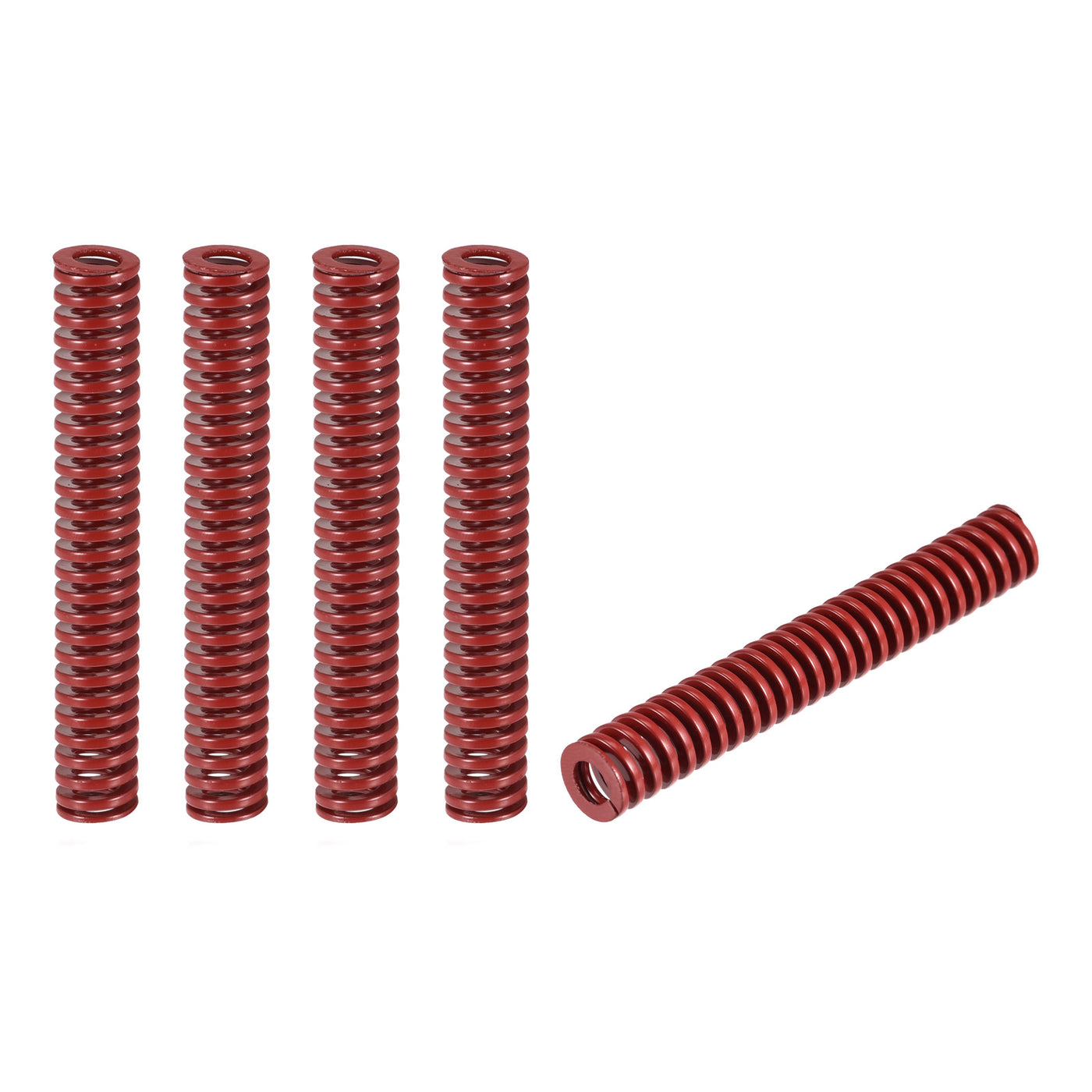 uxcell Uxcell Die Spring, 5pcs 10mm OD 65mm Long Stamping Medium Load Compression, Red