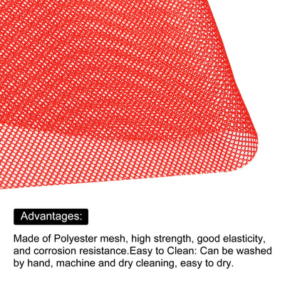 Harfington 46.8"Mesh Fabric  Stretchy for Backpack Pocket,Netting Bag Orange Red 1yd