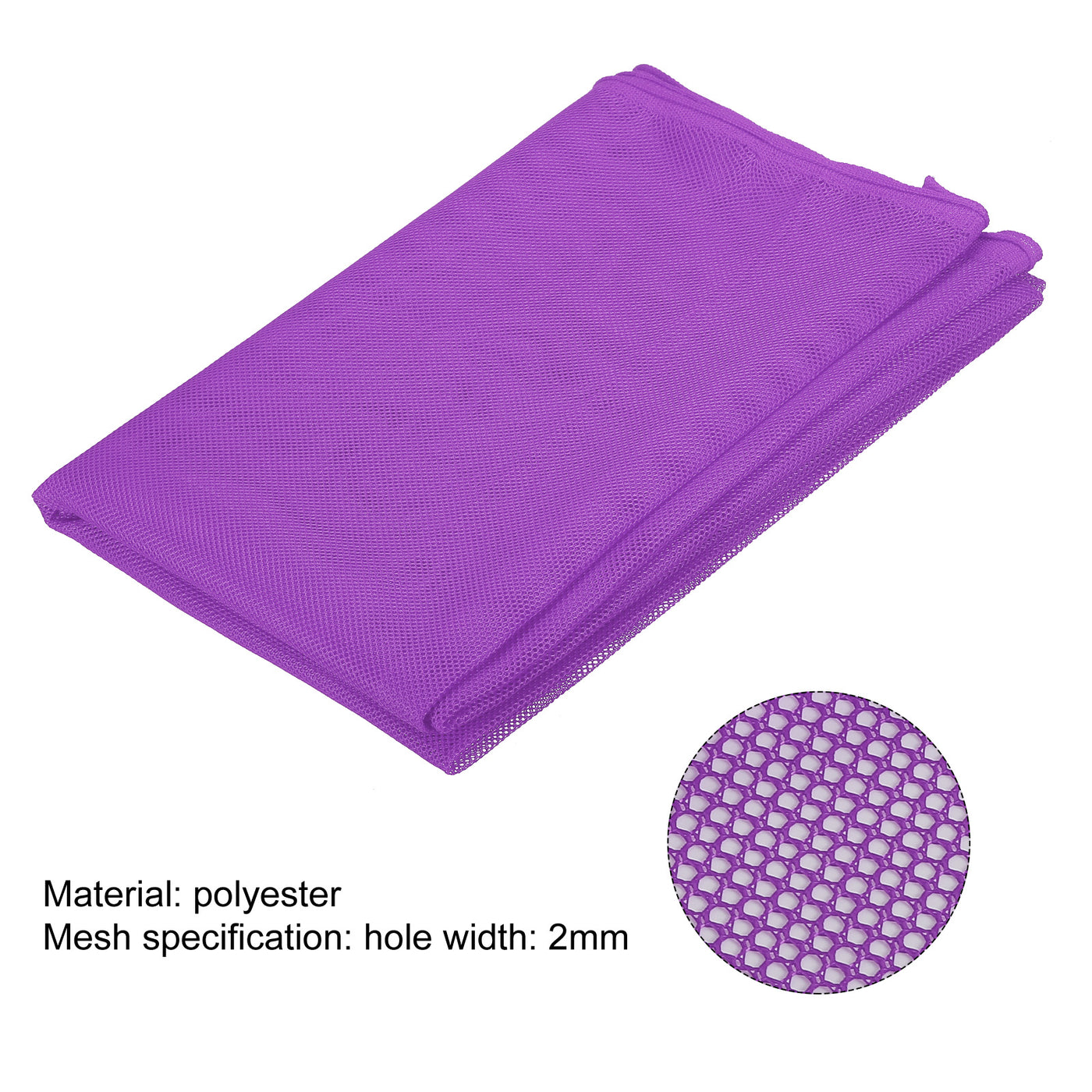 Harfington 46.8" Mesh Fabric Slightly Stretchy for Backpack Pocket,Netting Bag Purple 1yard