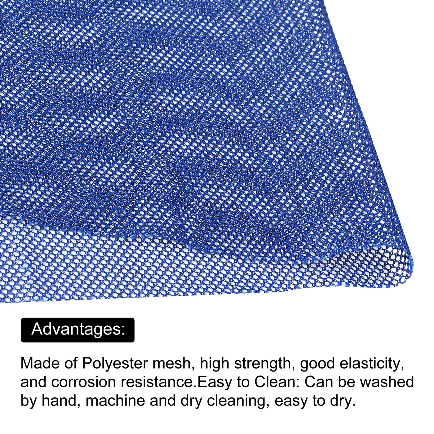 Harfington 46.8"Mesh Fabric Slightly Stretchy for Backpack Pocket,Netting Bag Dark Blue 1yd