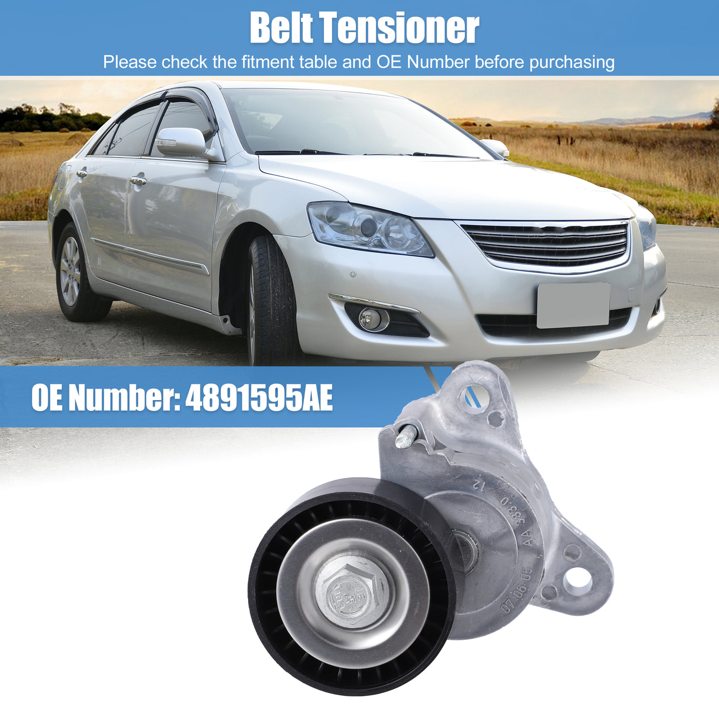 X AUTOHAUX Engine Belt Tensioner Pulley for Chrysler Sebring 2.4L 07-10 4891595AE