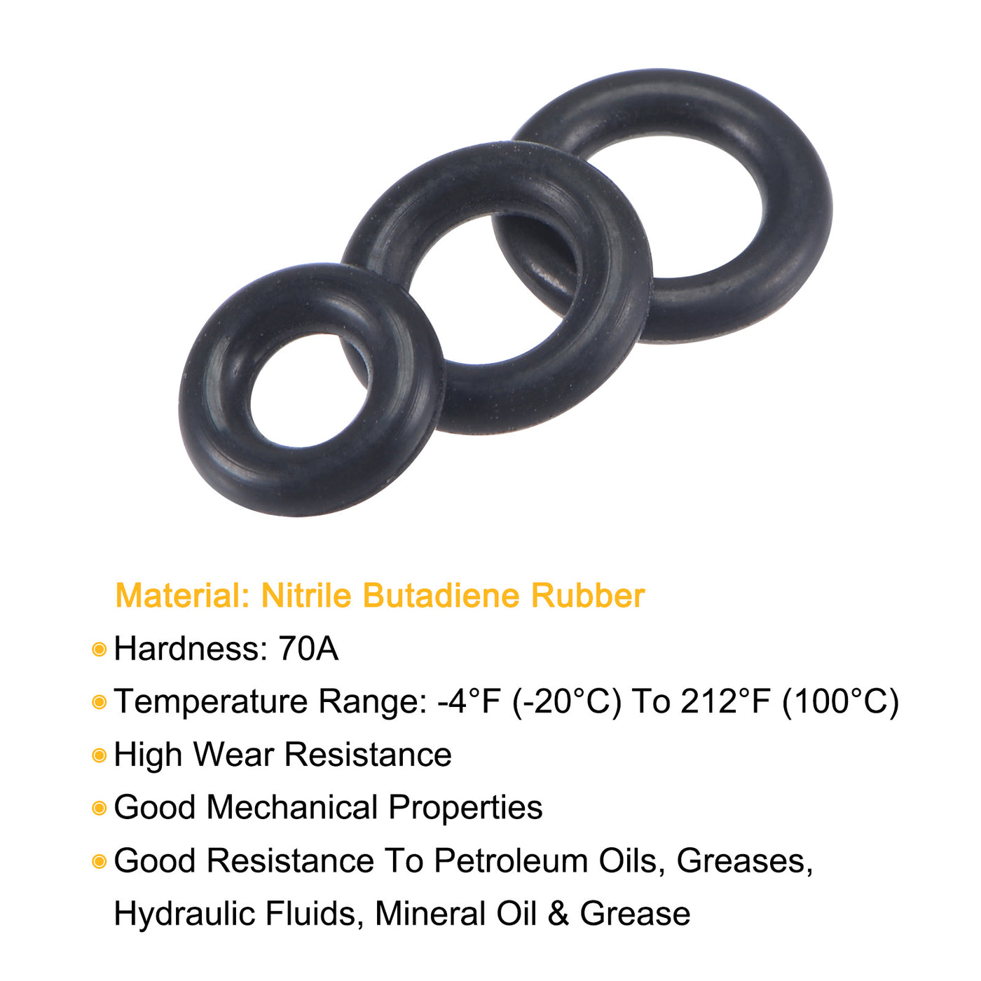 Harfington Nitrile Rubber O-Ring Seal Ring Fluid Sealing Gasket