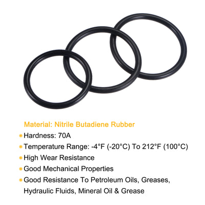 Harfington Nitrile Rubber O-Ring Seal Ring Fluid Sealing Gasket