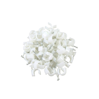 Harfington 60 Pcs 12mm Diameter Plastic Circle Nail Clip for Round Cable