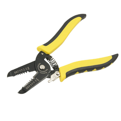 Harfington Yellow Black Plastic Handle Wire Stripper Cutter Crimper