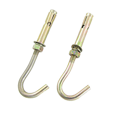 Harfington 2 Pcs Expansion Anchor Bolt Open Cup Hooks M6 Hardware Tool