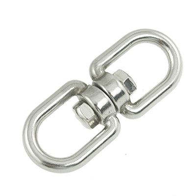Harfington Marine Mooring 1/4" Eye to Eye Swivel 304 Stainless Steel Silver Tone