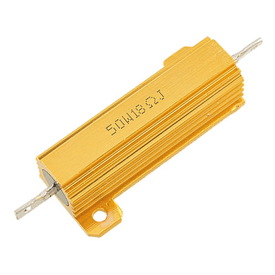 Harfington 18 Ohm 5% 50W Watt Aluminum Shell Case Wirewound Power Resistor Gold Tone
