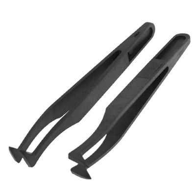 Harfington 2 Pcs 4.5" Length Black Plastic ESD Curved Eagle Anti-static Tweezers