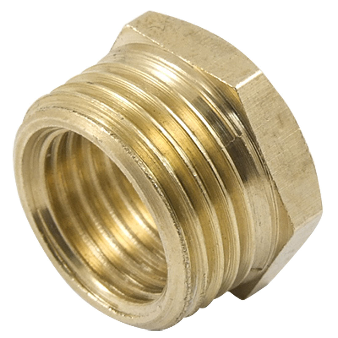 Harfington 16mm Male to 12mm Female Brass Hex Head Bushing Pipe Fitting Adapter