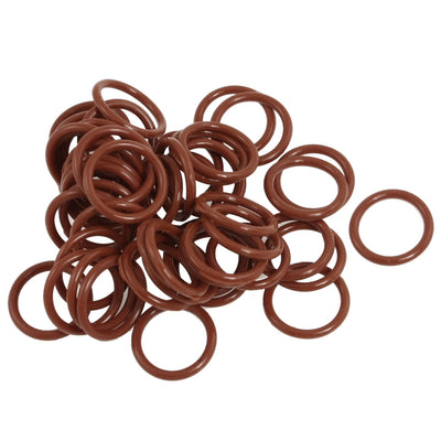 Harfington 17mm x 2mm Silicone O Ring Oil Sealing Washers Grommets Red 50 Pcs