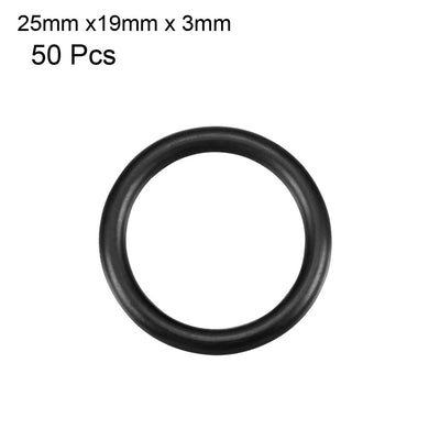 Harfington Nitrile Rubber O-Rings Metric Buna-N Sealing Gasket Black Pack of 50