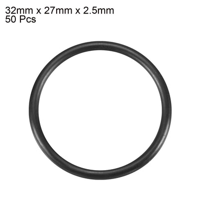 Harfington Nitrile Rubber O-Rings Metric Buna-N Sealing Gasket Black Pack of 50