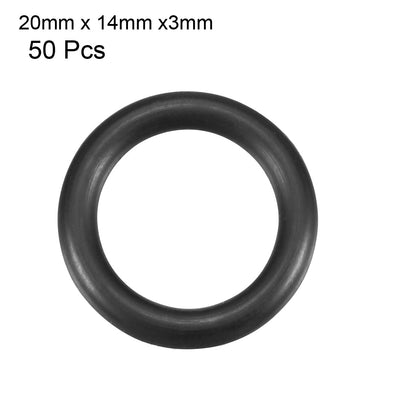Harfington Nitrile Rubber O-Rings Metric Buna-N Sealing Gasket Black Pack of 50