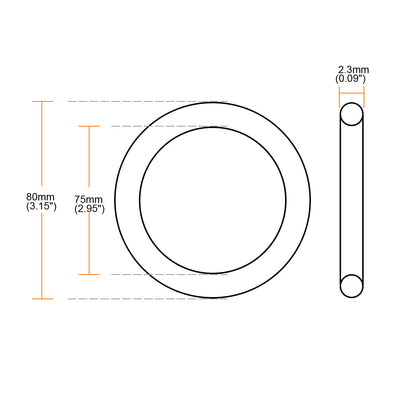 Harfington Nitrile Rubber O-Rings, Metric Buna-N Sealing Gasket Pack of 10