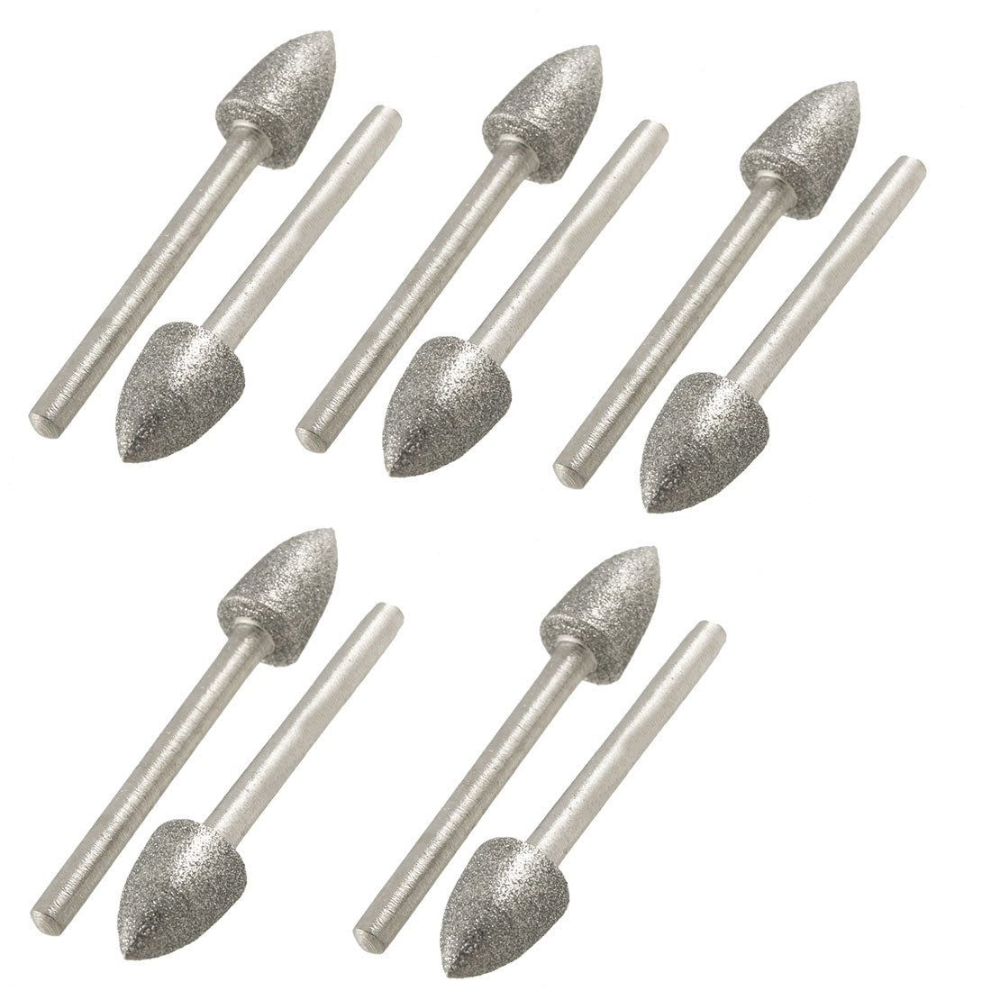 Harfington 10 Pcs 8mm Tapered Nose 3mm Shank Diamond Mounted Point Grinding Bits