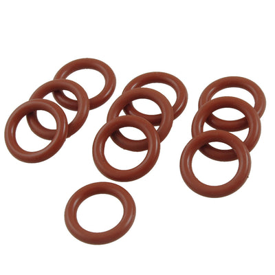 Harfington 18 mm x 3 mm Silikon-O-Ring-Öldichtscheiben, Ösen, rot, 10 Stück