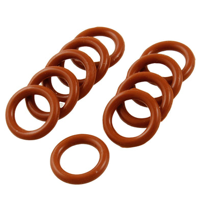 Harfington 14mm x 2.5mm Silicone O Ring Oil Sealing Washers Grommets Red 10 Pcs