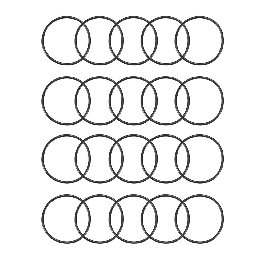 Harfington Nitrile Rubber O-Rings Metric Buna-N Sealing Gasket Black, Pack of 20