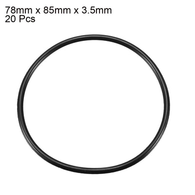 Harfington Nitrile Rubber O-Rings Metric Buna-N Sealing Gasket Black, Pack of 20