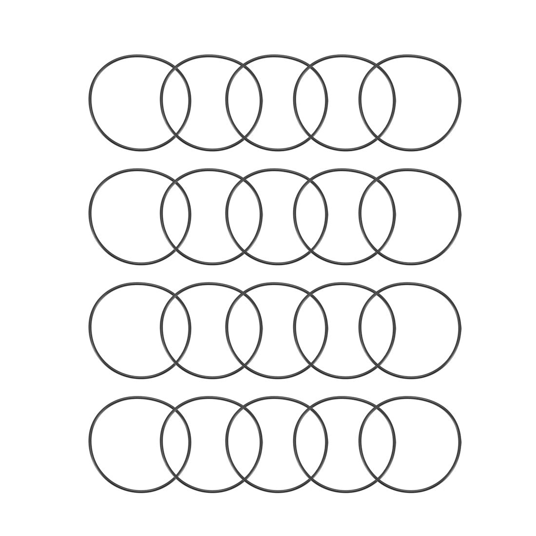 Harfington Nitrile Rubber O-Rings Metric Buna-N Sealing Gasket Black, Pack of 20