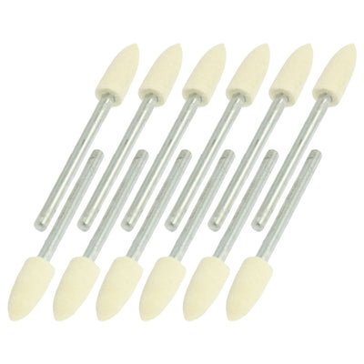 Harfington 12 Pcs 3mm Shank 5mm Diameter Tapered Felt Point Buffing Tool