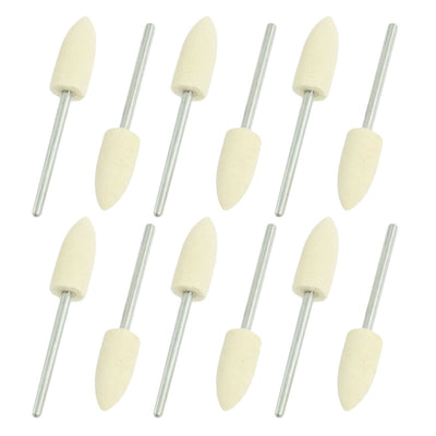 Harfington 12 Pcs Power Drill Polishing Part 8mm Dia. Cone Felts 3mm Shank