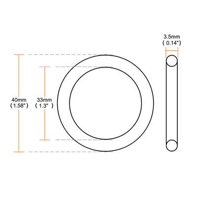 Harfington Nitrile Rubber O-Rings Metric Buna-N Sealing Gasket, Pack of 4