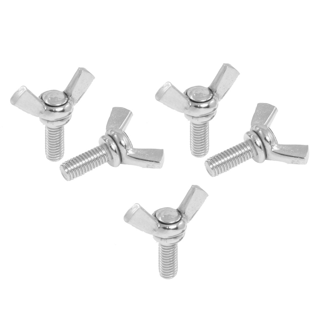 Harfington 5 Pcs 5mm x 12mm Thread Stainless Steel Wing Screw Bolts