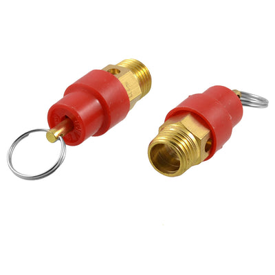 Harfington 13mm Thread Dia 0.8MPa Metal Air Compressor Pressure Relief Valve Pair 57 x 17mm