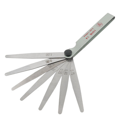 Harfington Light Green Housing 14 Leaf Feeler Gauge 0.05-1.00mm