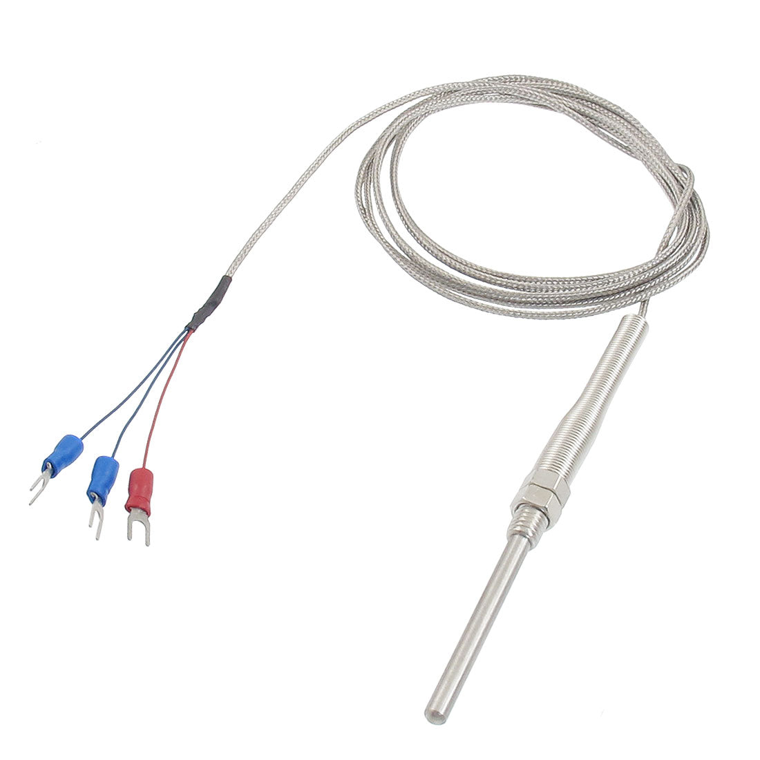 Harfington 0-400C PT100 Type 5mm x 50mm Temperature Controller Thermocouple Probe 2 Meters
