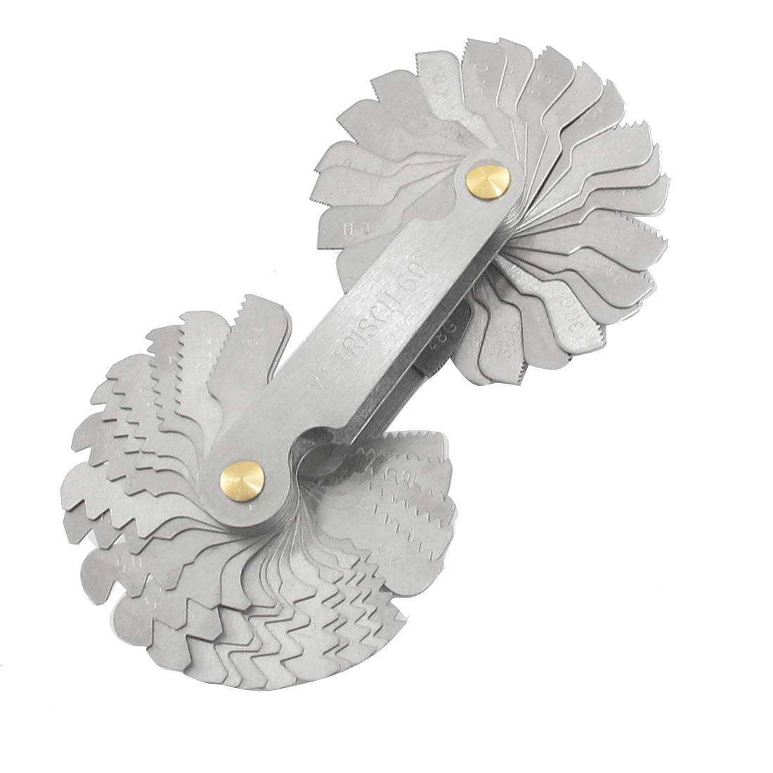 Harfington 55-60 Angle Pocket Measure Tool Metal 55 Leaf Screw Pitch Gauge