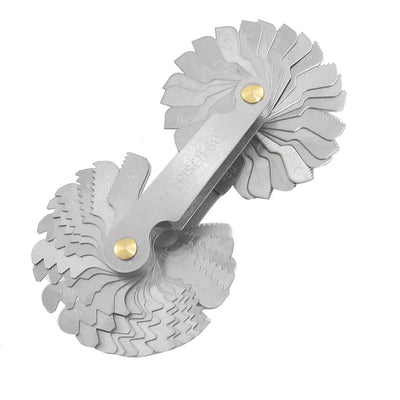 Harfington 55-60 Angle Pocket Measure Tool Metal 55 Leaf Screw Pitch Gauge